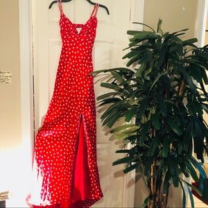 Sherri hill dotted red dress